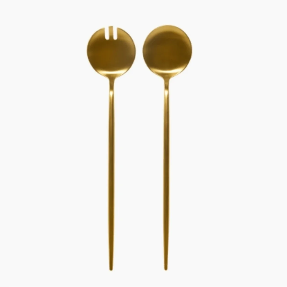 TAJA Collection Gold Salad Servers (Set of 2) - Picture 1 of 3